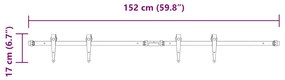 Kit p/ porta de armário deslizante 152 cm aço carbono