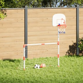 vidaXL Conjunto de futebol e basquetebol infantil c/ bolas 98x50x70 cm