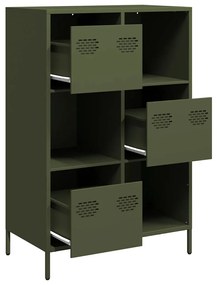 Móvel alto 68x39x103,5 cm aço verde azeitona