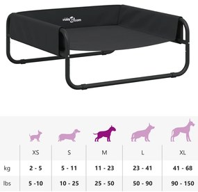 Cama para cães elevada tecido oxford e aço antracite