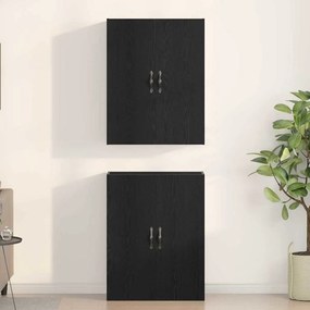 Armários 2 pcs de Carvalho Preto 69,5x34x180 cm em Madeira