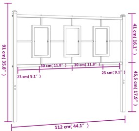 Cabeceira de cama 107 cm metal branco