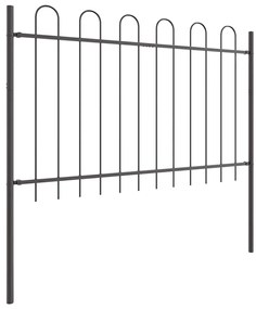 Cerca de Jardim com Topo de Arco Cinza 13,6x1,2 m em Aço