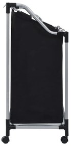 Separador de roupa suja com 3 sacos aço preto