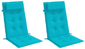 Almofadões cadeira de encosto alto 2 pcs tecido oxford turquesa