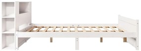 Cama com estante sem colchão 160x200 cm pinho maciço branco