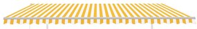 Toldo autom. LED e sensor de vento 5x3 m amarelo e branco