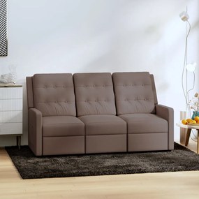 vidaXL Sofá reclinável de 3 lugares tecido cinzento-acastanhado