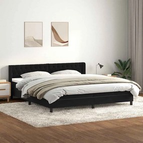 vidaXL Cama com molas/colchão 200x220 cm veludo preto
