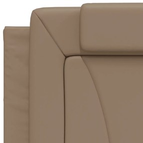 Cama com colchão 90x200 cm couro artificial cor cappuccino