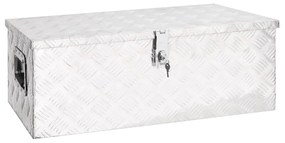 vidaXL Caixa de arrumação 80x39x30 cm alumínio prateado