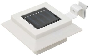 Candeeiro de exterior solar LED 6 pcs branco quadrado 12 cm