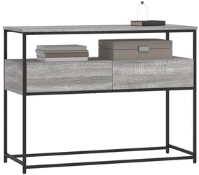 Mesa consola 100x40x75 cm derivados de madeira cinzento sonoma