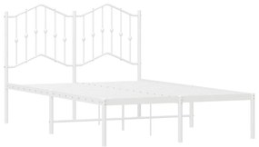 Estrutura de cama com cabeceira 120x200 cm metal branco