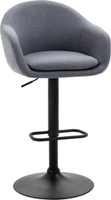 HOMCOM Banco Alto de Cozinha com Altura Ajustável Banco de Bar Estofado com Apoio para o Pés 54x54x92-112 cm Cinza Escuro | Aosom Portugal