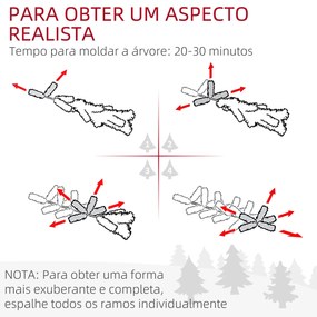 HOMCOM Árvore de Natal 180 cm Árvore de Natal Artificial com 618 Ramos