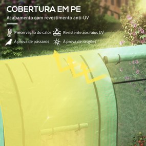 Estufa de Jardim Estufa Resistente com 4 Janelas Anti-UV para Cultivo de Plantas em Terraço Pátio 185x94x150 cm Verde