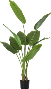 HOMCOM Planta Artificial Decorativa 160 cm Bananeira Artificial com Vaso e Folhas para Interior Casa Sala de Estar Escritório Verde | Aosom Portugal
