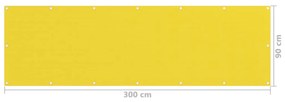 Tela de varanda 90x300 cm PEAD amarelo