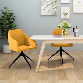 vidaXL Cadeiras de jantar 2 pcs veludo amarelo mostarda