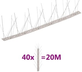 Conjunto 40 picos pássaros e pombos 5 filas 20m aço inoxidável