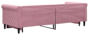 Sofá-cama com gavetão 80x200 cm veludo rosa