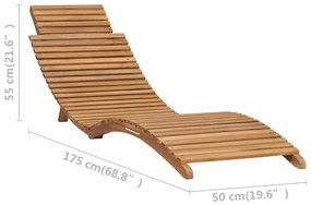 Espreguiçadeira dobrável com mesa madeira de teca maciça