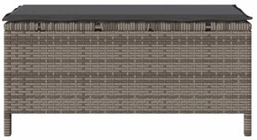 Conjunto de Jantar de Jardim de 3 Peças com Almofadas Cinza em Rattan