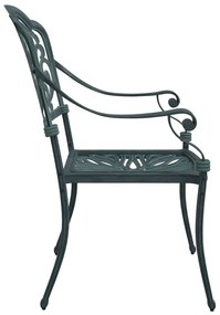 Cadeiras de jardim 2 pcs alumínio fundido verde