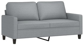 3 pcs conjunto de sofás com almofadões tecido cinzento-claro
