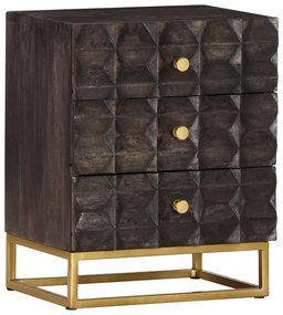 Mesa de cabeceira 40x30x50 cm madeira de mangueira maciça preto