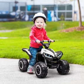 Quadriciclo Elétrico para Crianças de 3-5 Anos Veículo Eléctrico a Bateria 12V com 2 Motores Farol Música Velocidade Ajustável Avançar e