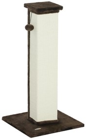 PawHut Poste Arranhador para Gatos Altura 81 cm Arranhador para Gatos com Poste de Sisal e Bola Suspensa 41x41x81 cm Marrom