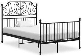 vidaXL Estrutura de cama 120x200 cm metal preto