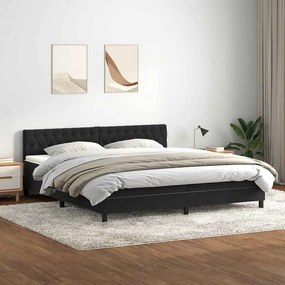 vidaXL Cama com molas/colchão 180x220 cm veludo preto
