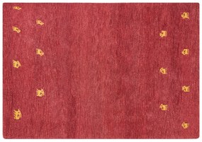 Tapete Gabbeh em lã vermelha 160 x 230 cm YARALI Beliani