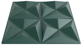 Painéis de parede 12 pcs 50x50 cm 3 m² XPS origami verde