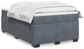 Cama boxspring com colchão 120x190 cm veludo cinzento-escuro