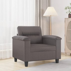 Poltrona 60 cm couro artificial cinzento