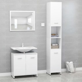 vidaXL 3 pcs conjunto de móveis de casa de banho contraplacado branco