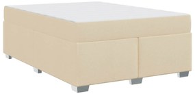 vidaXL Estrutura da Cama com colchão Creme 160 x 200 cm tecido