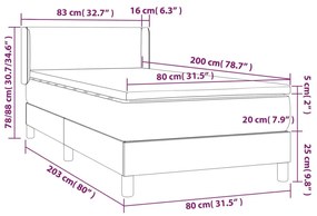 Cama com molas/colchão 80x200 cm couro artificial branco