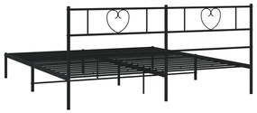 Estrutura de cama com cabeceira 200x200 cm metal preto