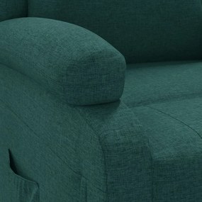 Poltrona elétrica reclinável tecido verde-escuro