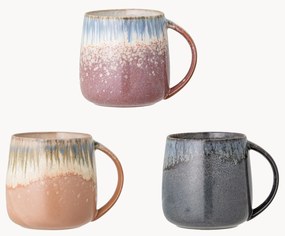 Canecas artesanais com esmalte reativo Cloe, 3 uni.