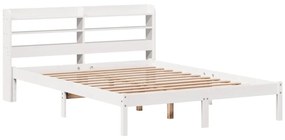 Cama sem colchão 120x200 cm madeira de pinho maciça branco