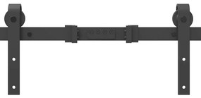 Kit de ferragens para porta deslizante 427 cm aço preto