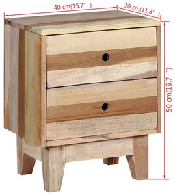 Mesa de cabeceira em madeira reciclada maciça