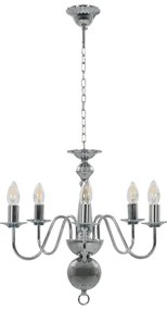 Lustre de 5 lâmpadas E14 prateado