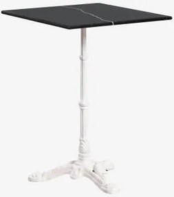 Mesa De Bar Quadrada Em Pedra Natural Azteca 60 X 60 Cm & Mármore Nero Marquina - Branco Glacial - Sklum
